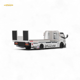 MicroTurbo Hino 300 Flat Bed Truck Pandem Rocket Bunny White 1:64