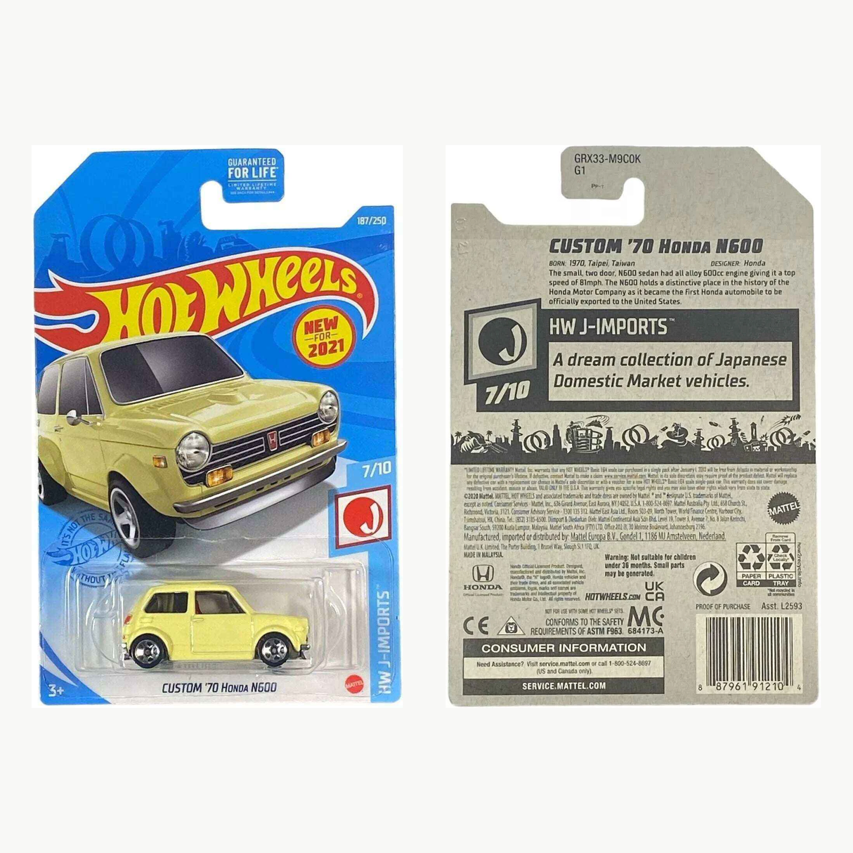 Hot Wheels Custom '70 Honda N600 | J-Imports Series 7/10