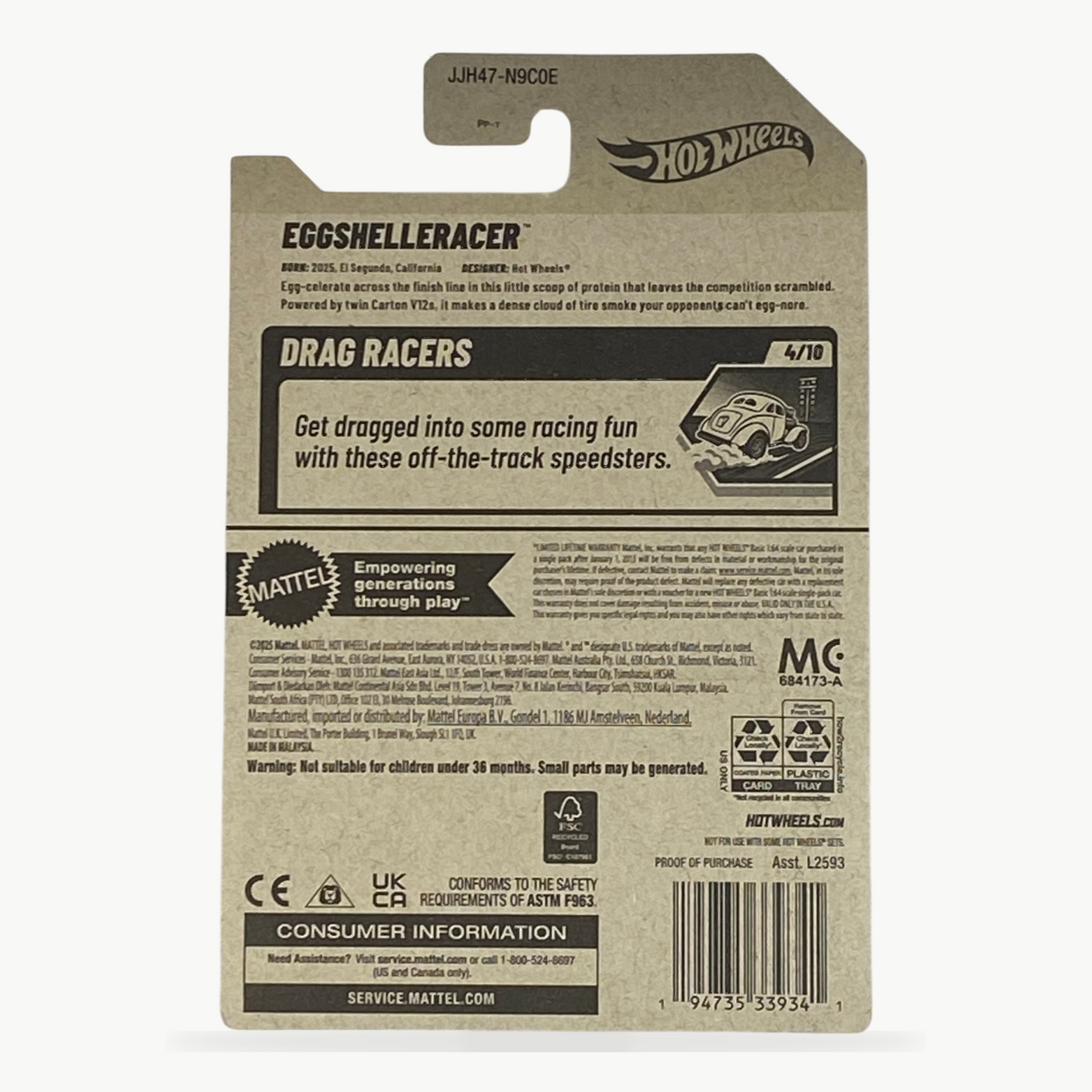 Hot Wheels EggShelleRacer | Drag Racers Series 4/10