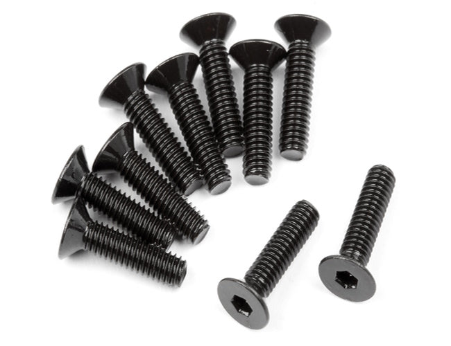 HPI HPI107375 Flat Head Screw, M2.5X10mm, Hex Socket, (10pcs), Venture