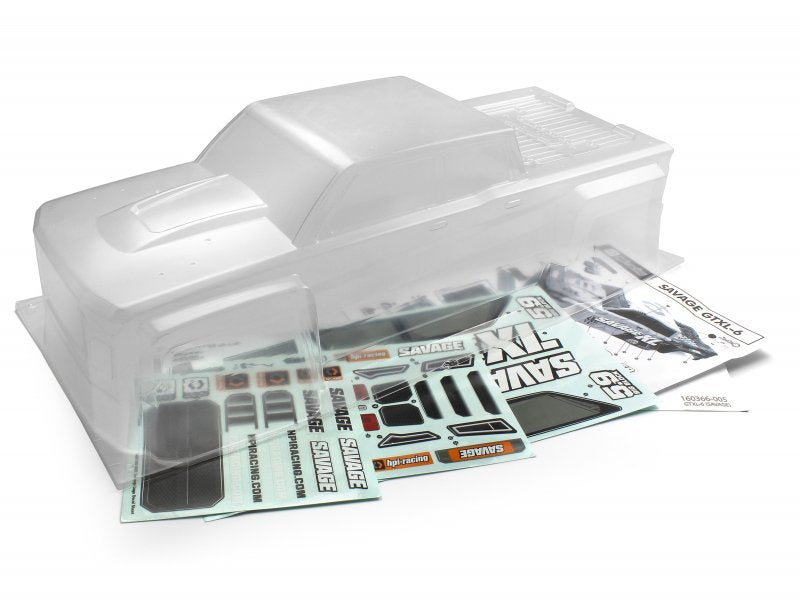 HPI Racing HPI160366 GTXL-6 Kingcab Clear Truck Body (Savage XL)