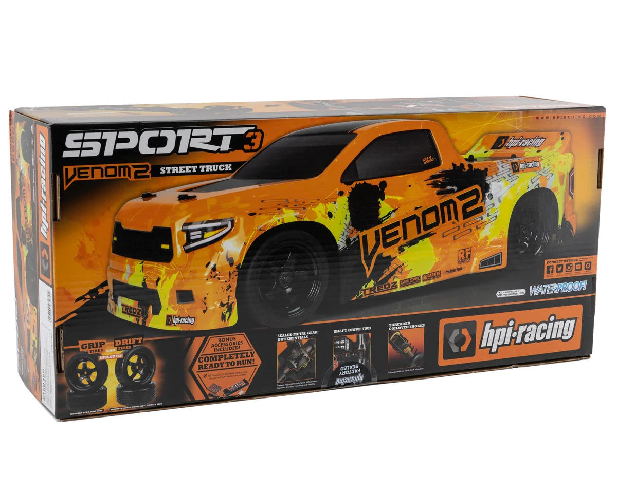 HPI Sport 3 Venom 2 1/10 RTR 4WD Brushed Electric Truck (Orange) w/2.4GHz Transmitter, Battery & Charger
