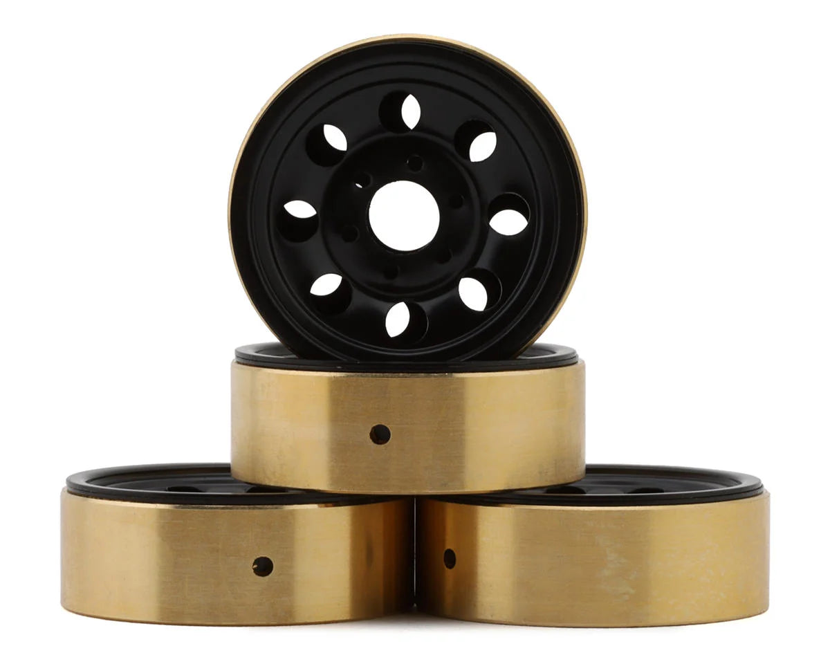 HPI 161162 1.2" CS-8 Steel Beadlock Wheels (Black) (4) (25g) w/Brass Wheel Weights