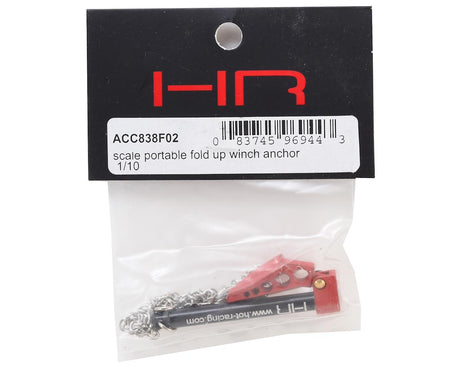 Hot Racing ACC838F02 1/10 Ancla de cabrestante plegable portátil (rojo/negro)