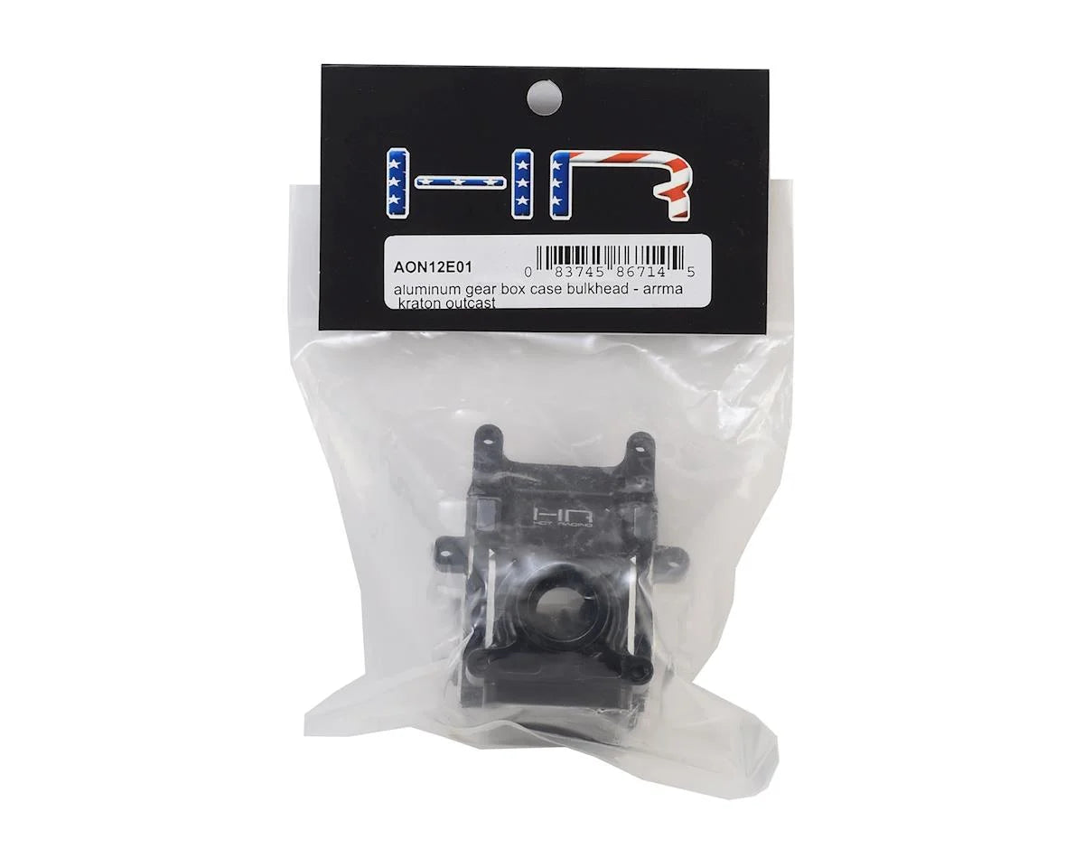 Hot Racing HRAAON12E01 Arrma Kraton/Outcast Aluminum Gearbox Case Bulkhead (Black)