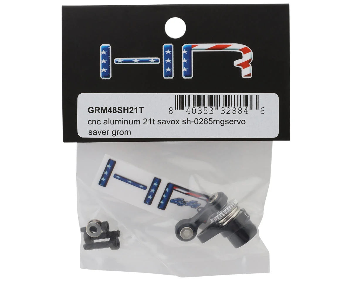 Hot Racing HRAGRM48SH21T Arrma Grom Aluminum Servo Saver Set (Black) (21T)