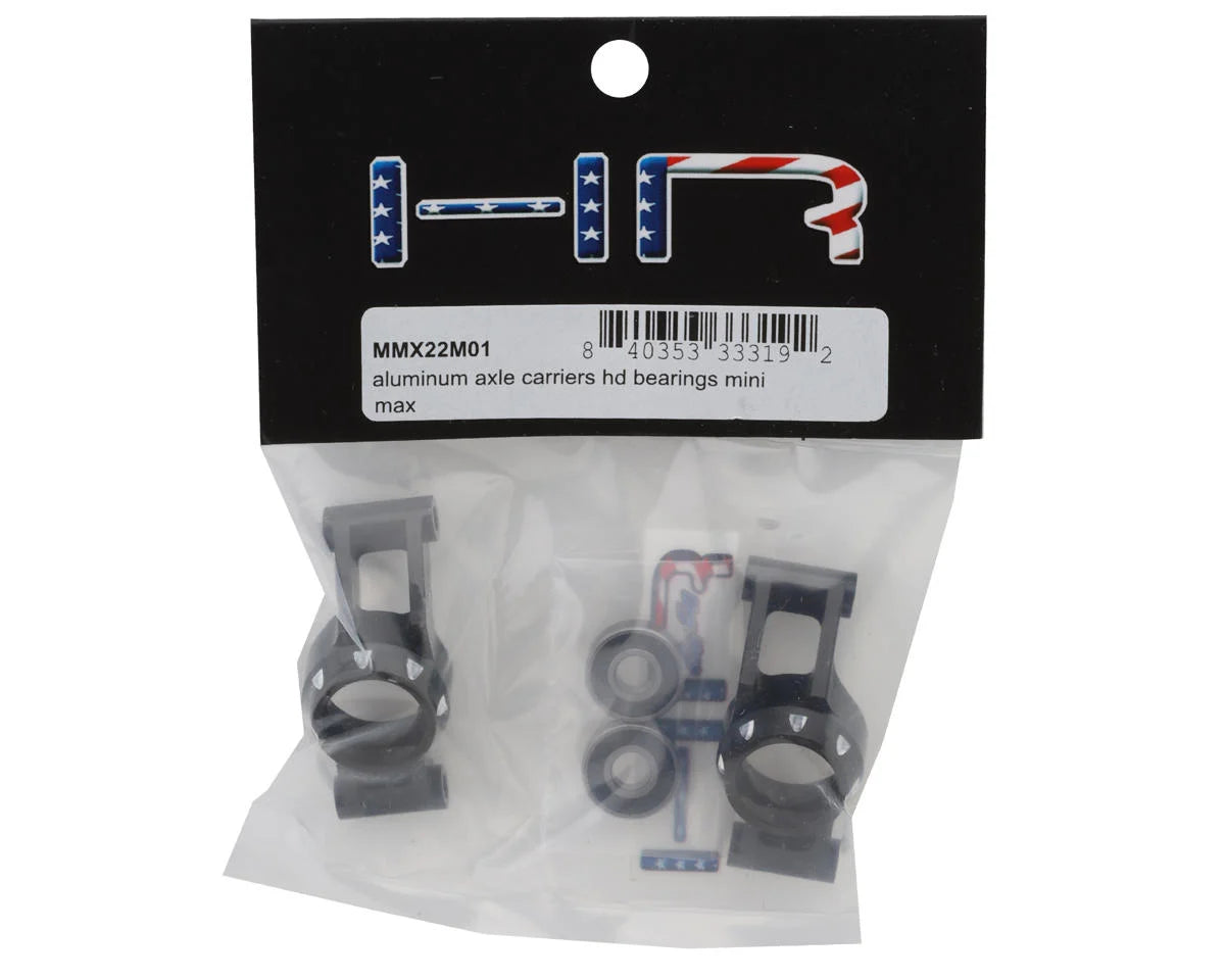 Hot Racing HRAMMX22M01 Aluminum Axle Carriers for Traxxas® Mini Maxx® (Black) w/HD Bearings