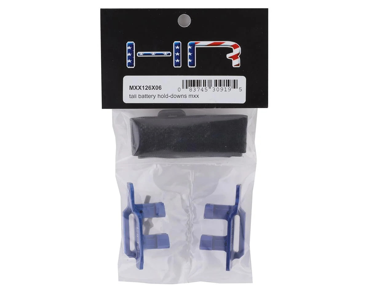 Hot Racing HRAMXX126X06 Tall Battery Hold-Downs for Traxxas Maxx (Blue)