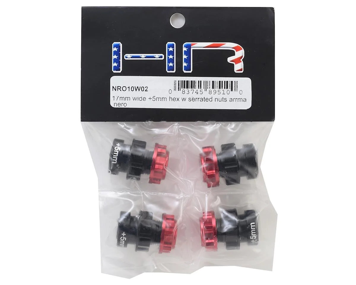 Hot Racing HRANRO10W02 Arrma Nero 17mm Wide Hex w/Serrated Nuts (+5mm)