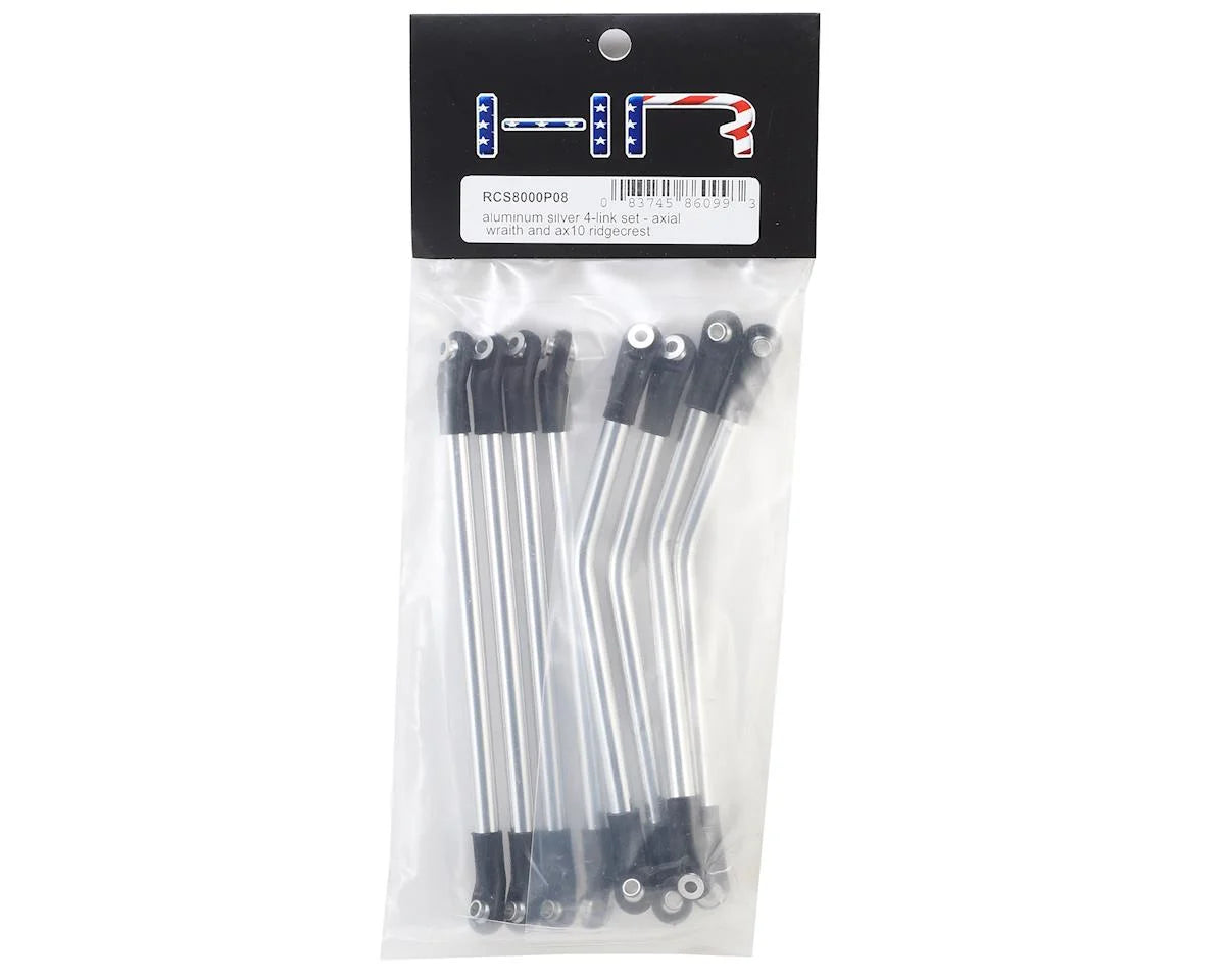 Hot Racing HRARCS8000P08 Axial Wraith Aluminum 4-Link Set (Silver)