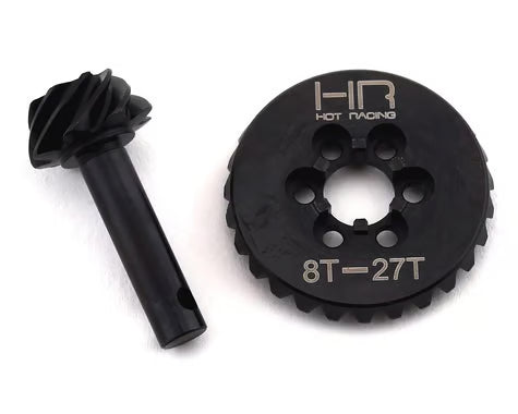 Hot Racing HRASCXT9278 SCX10 II AR44 HD Steel Overdrive 6-Bolt Bevel Gear Set (27T/8T)