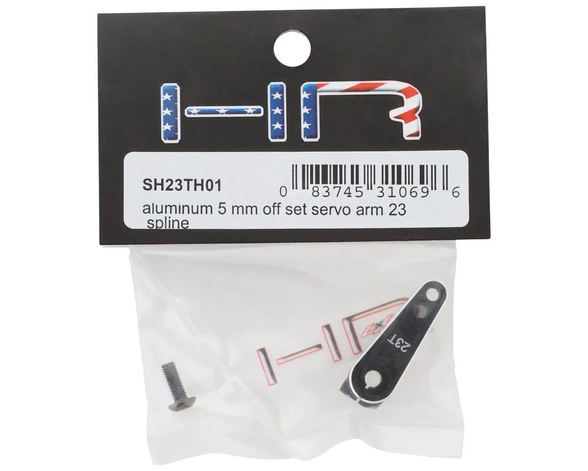 Hot Racing HRASH23TH01 Aluminum 5mm Offset Servo Horn (Black) (23T-KO Propo/JR/Sanwa/Airtronics)