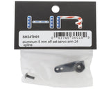 Hot Racing HRASH24TH01 Aluminum 5mm Offset Servo Horn (Black) (24T-Hitec)
