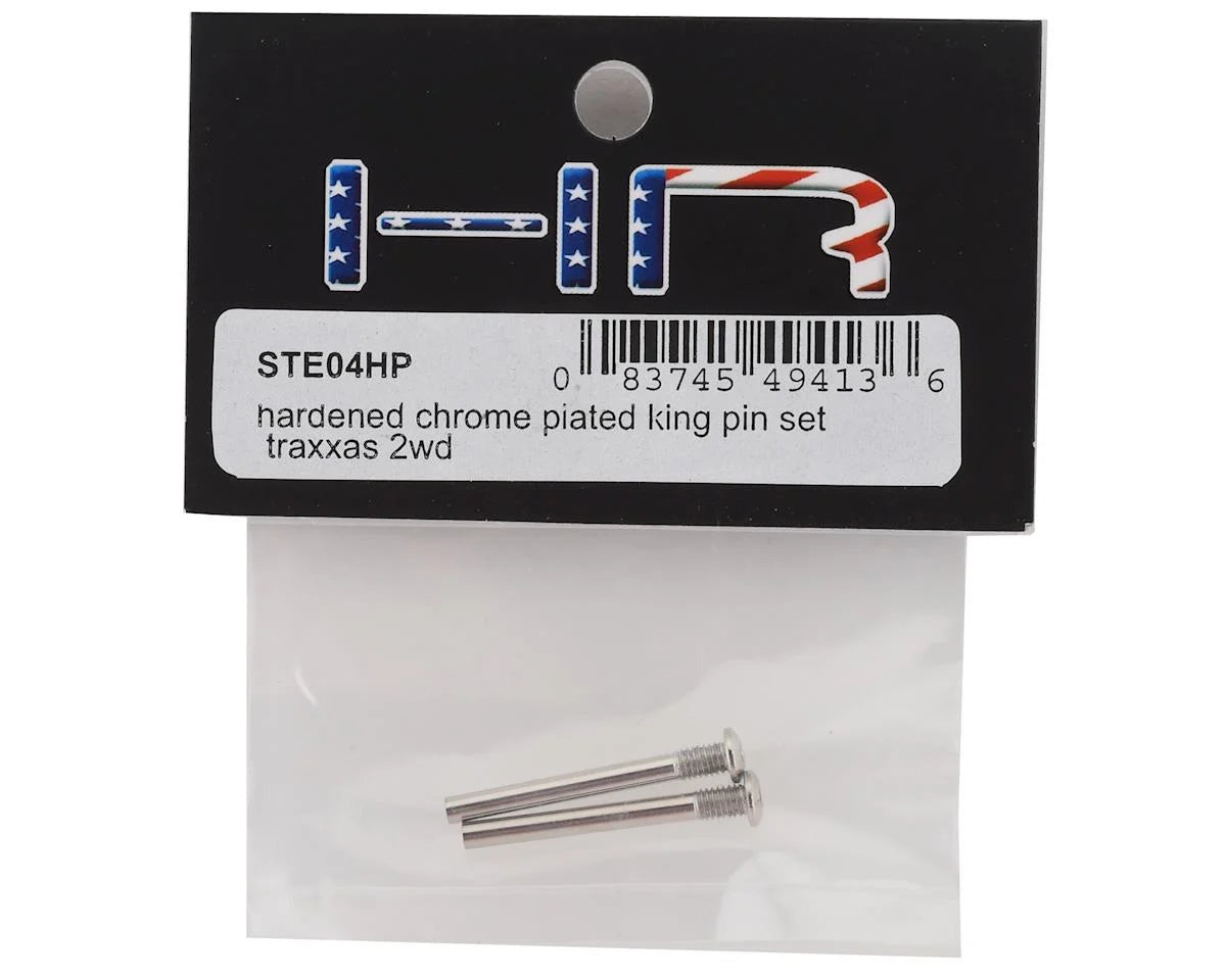 Hot Racing HRASTE04HP Hardened Chrome Plated Caster Block King Pin Set for Traxxas 2WD (2)