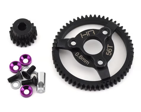 Hot Racing HRASTE256 32P Steel Pinion & Spur Gear Set (Purple) (18T/56T) For Slash, Rustler, Stampede, Bandit