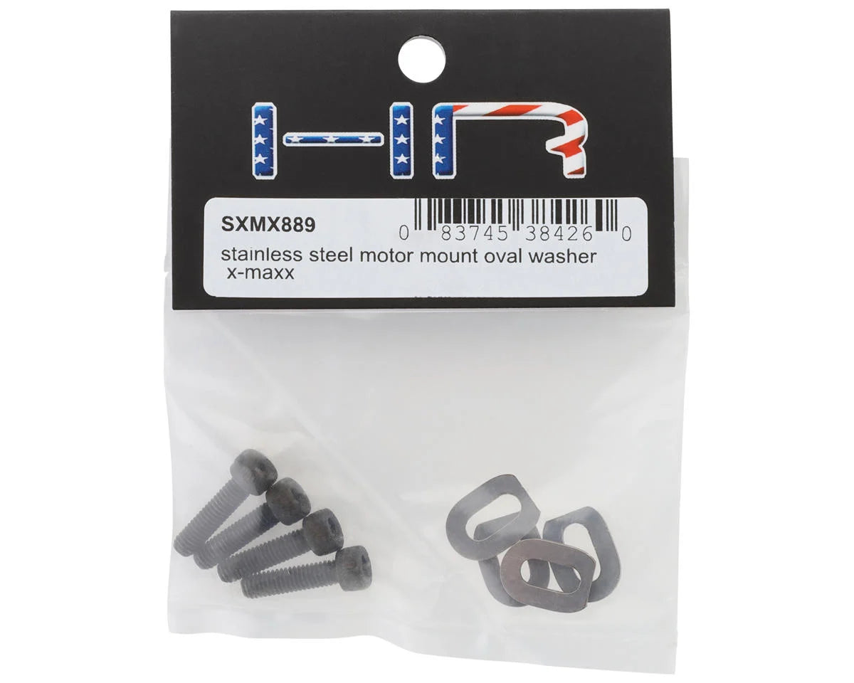 Hot Racing HRASXMX889 Stainless Steel Oval Motor Mount Washers for Traxxas X-Maxx/XRT (4)