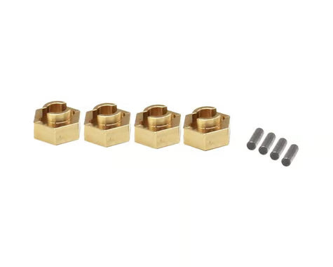 Hot Racing HRASXTF10H Axial SCX24 Brass 7mm Wheel Hex Hub (4) (1g)