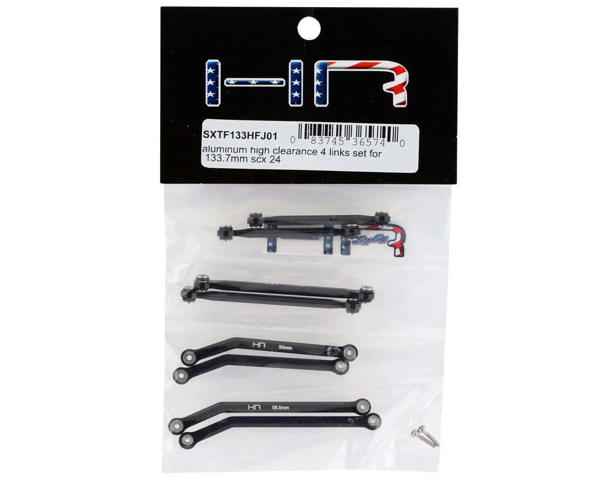 Hot Racing HRASXTF133HFJ01 Axial SCX24 Aluminum High Clearance 4 Link Set (133.7mm)