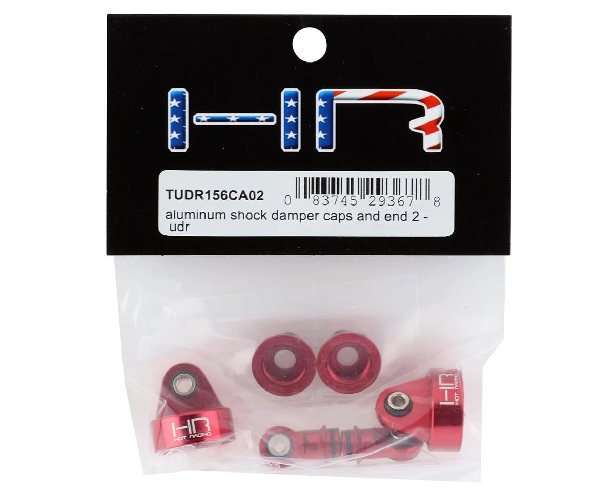 Hot Racing HRATUDR156CA02 Traxxas UDR Aluminum Shock Caps & Ends (Red) (2)
