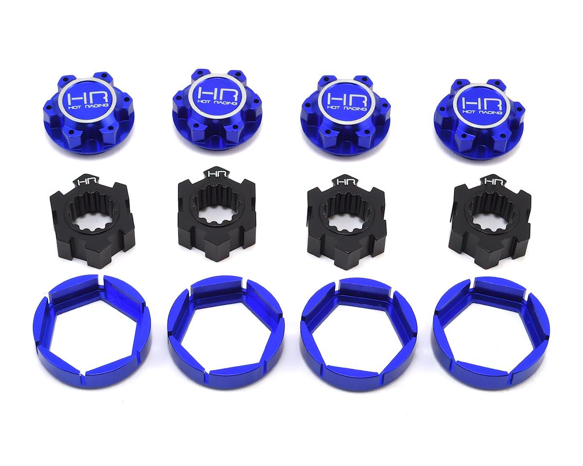 Hot Racing XMX10X06 Aluminum Locking 24mm Hex Hub Wheel Set for Traxxas X-Maxx (Blue)