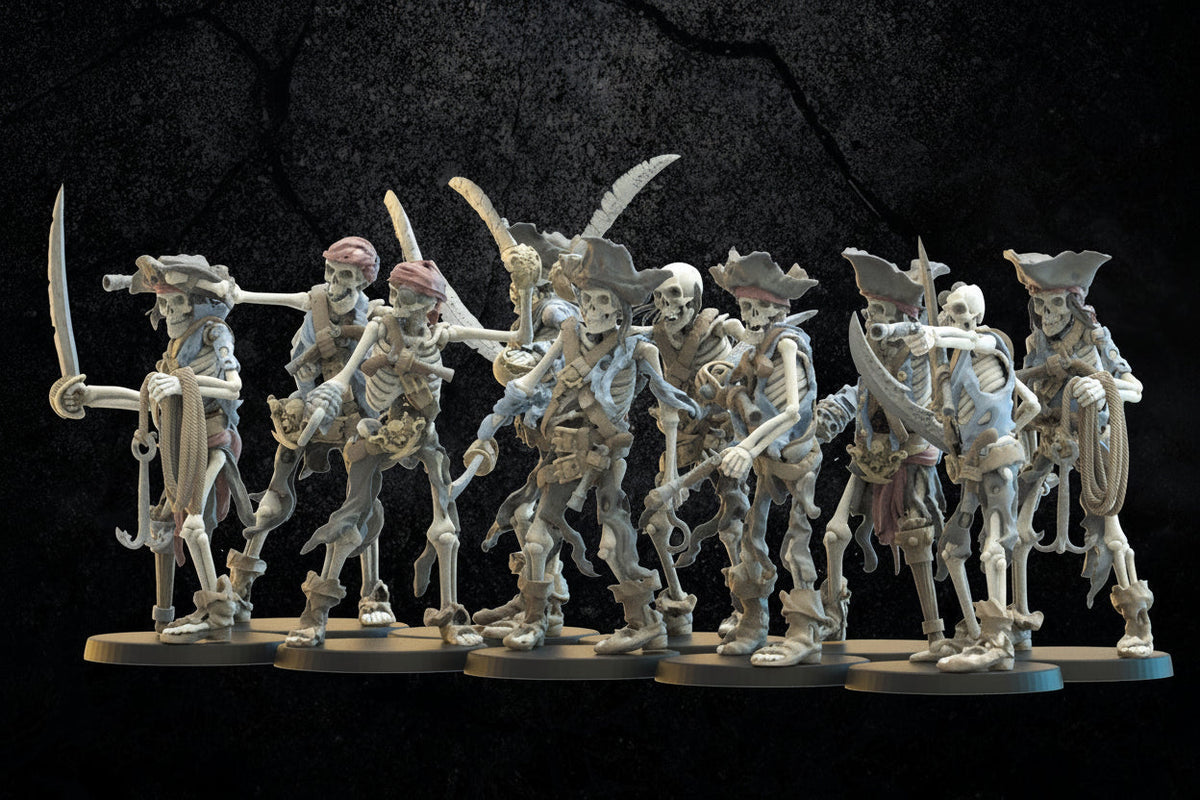 3d Printed Skeletal Buccaneers x10 by Lost Kingdom Miniatures