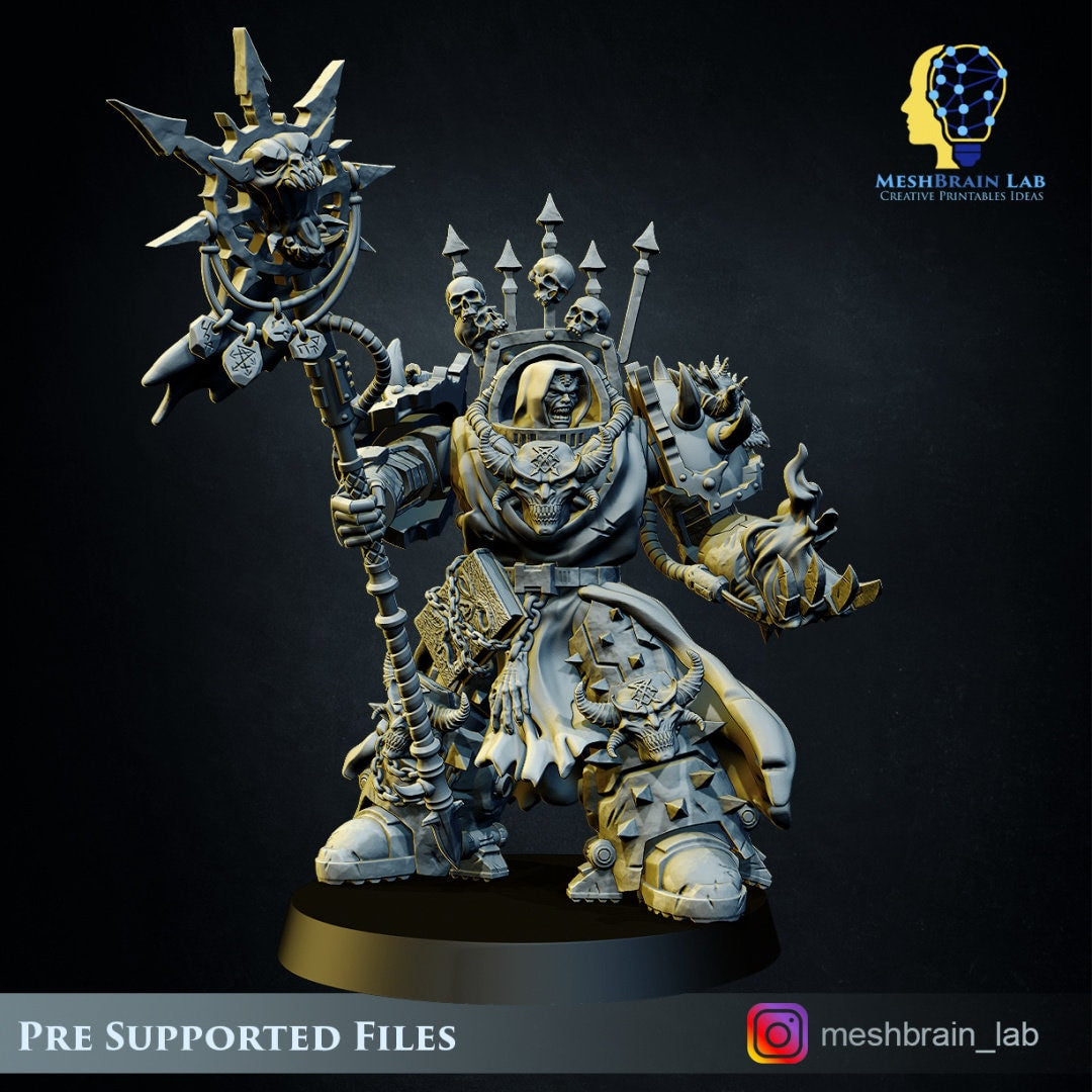 3d Printed Doom Marine Sorcerer by Meshbrain Labs