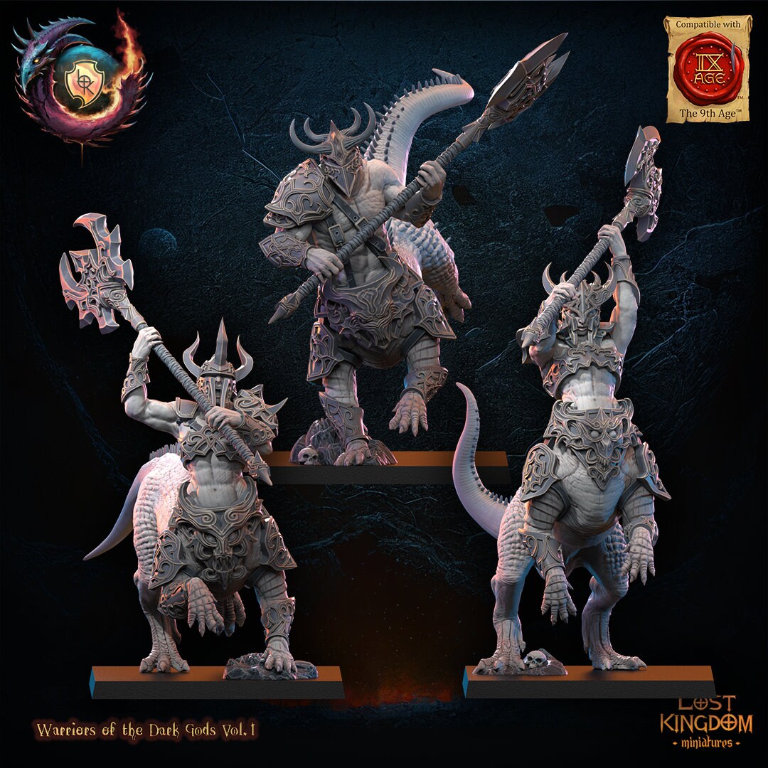 3D Printed Feldrak Regiment 3x by Lost Kingdom Miniatures