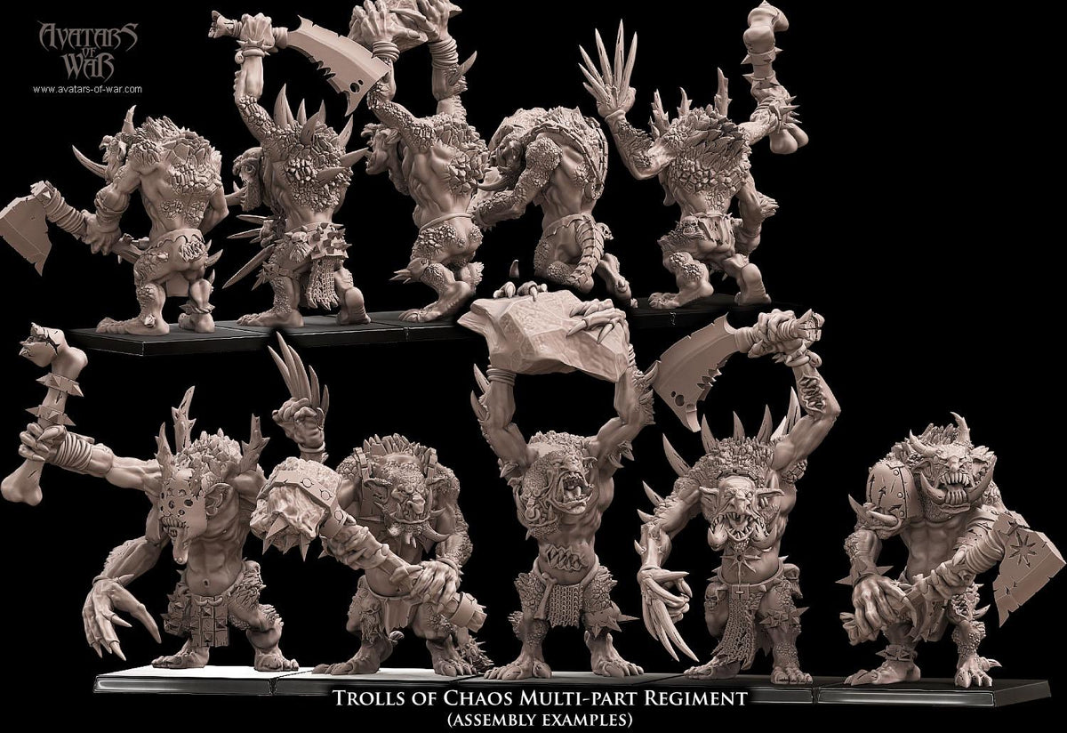 3D printed Trolls of Chaos x5 by Avatars of War