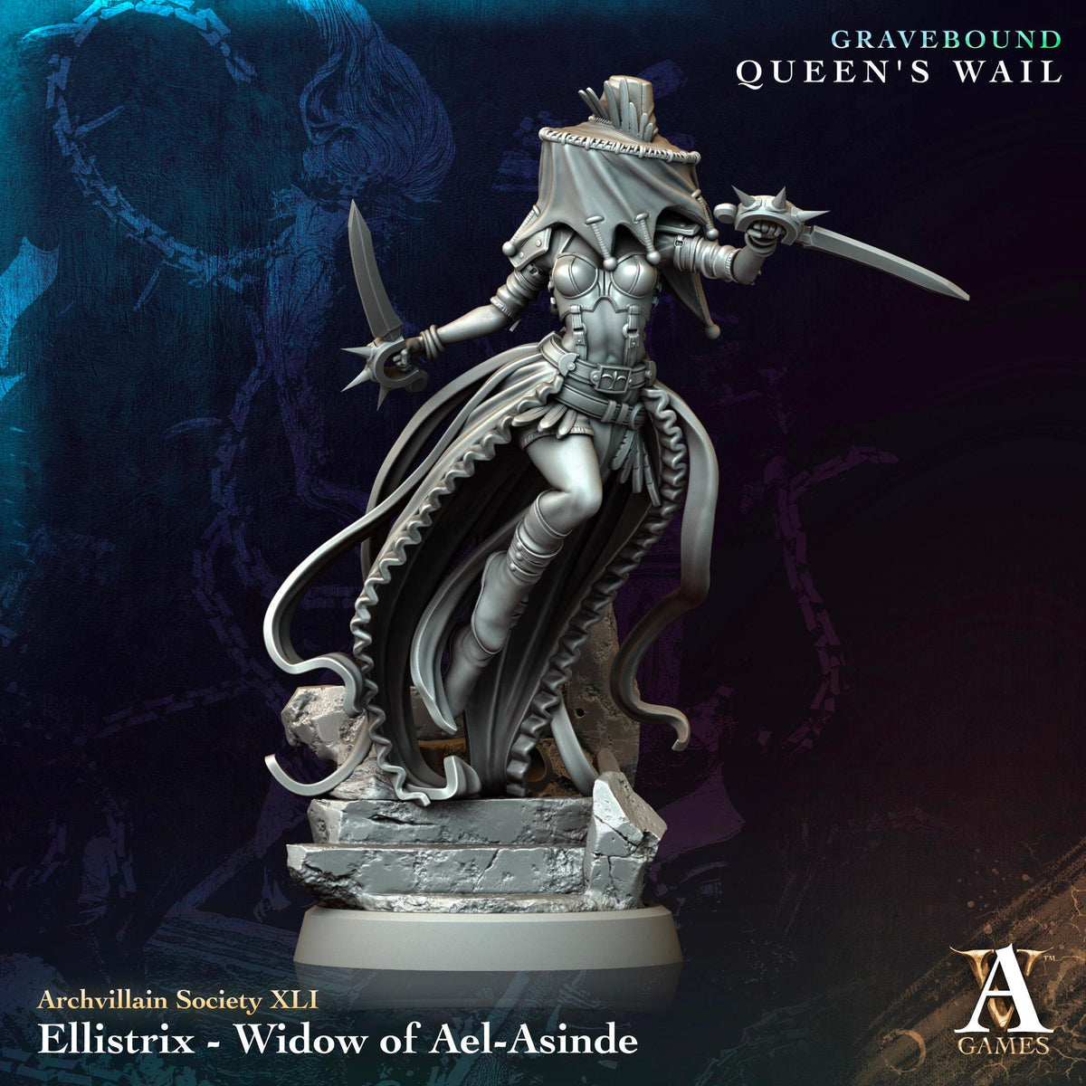 3D Printed Ellistrix - Widow of Ael-Asinde by Archvillain Games