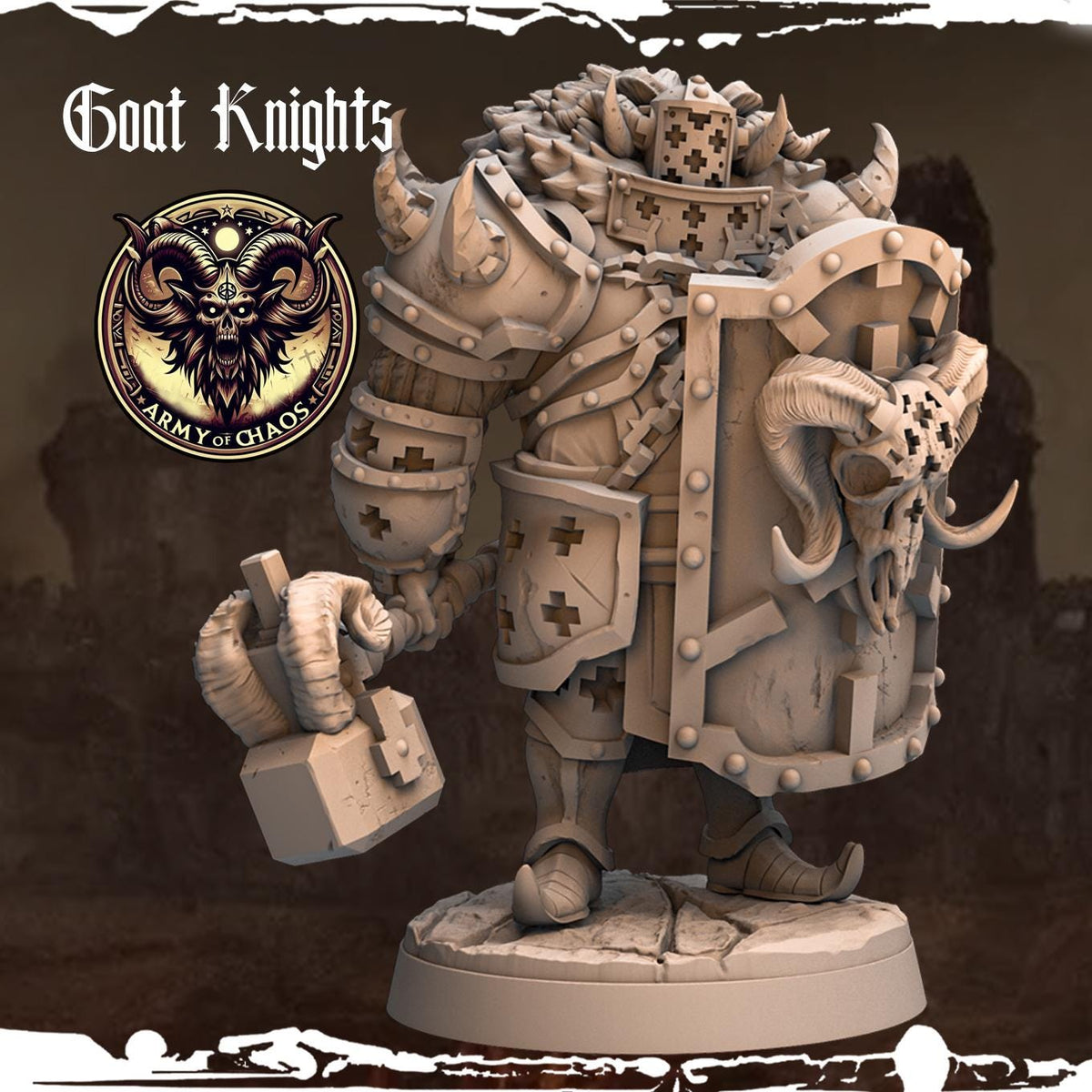 3D Printed Goat Knights by Monolith Arts