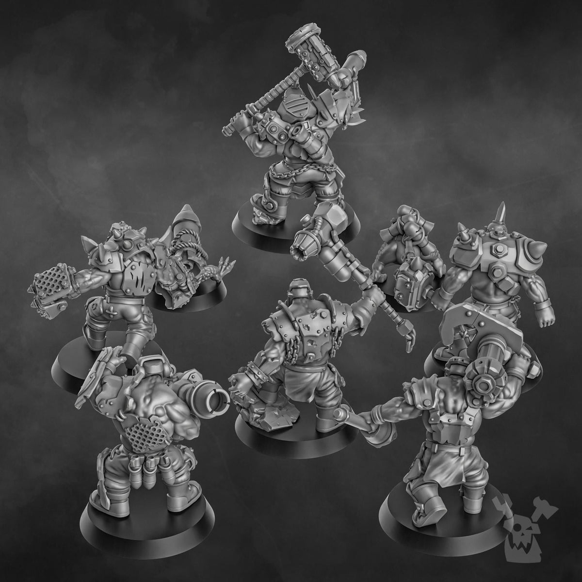 3d Printed Orc Head Crackaz Mob by DakkaDakka Miniatures