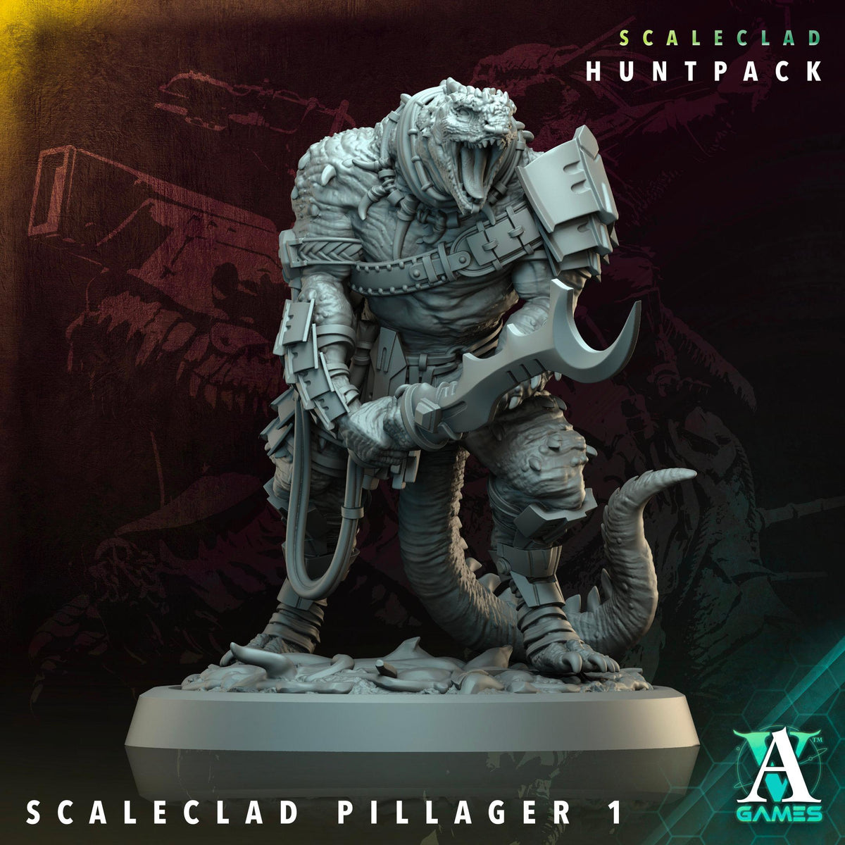 3D Printed Scaleclad Pillagers by Archvillain Games