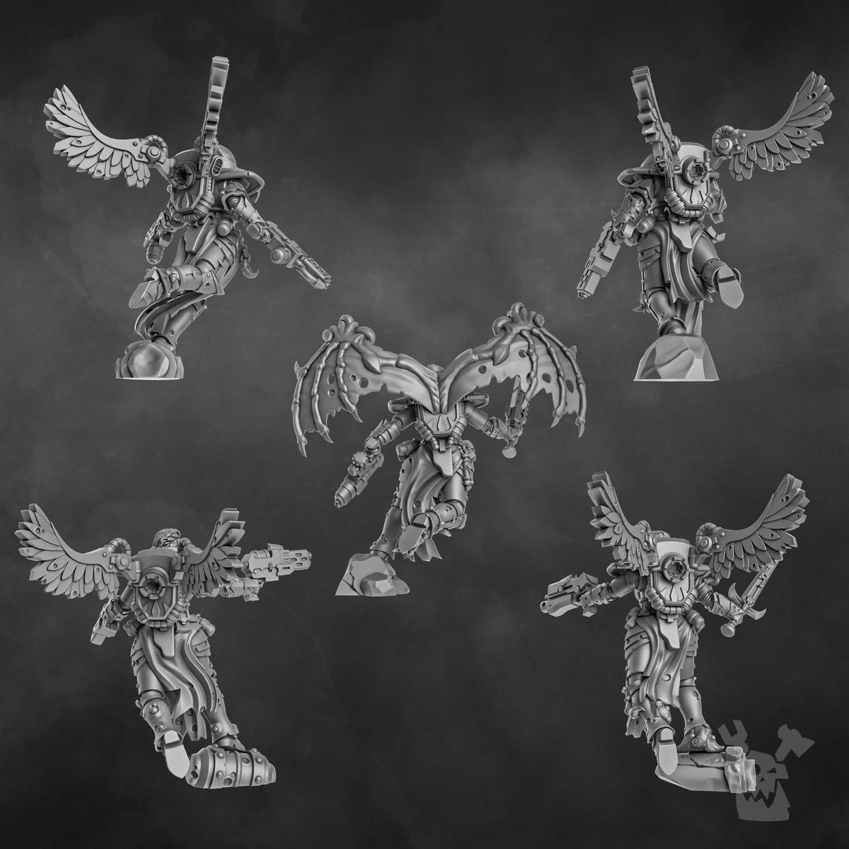 3d Printed Airborne Witch Squad x5 by DakkaDakka Miniatures