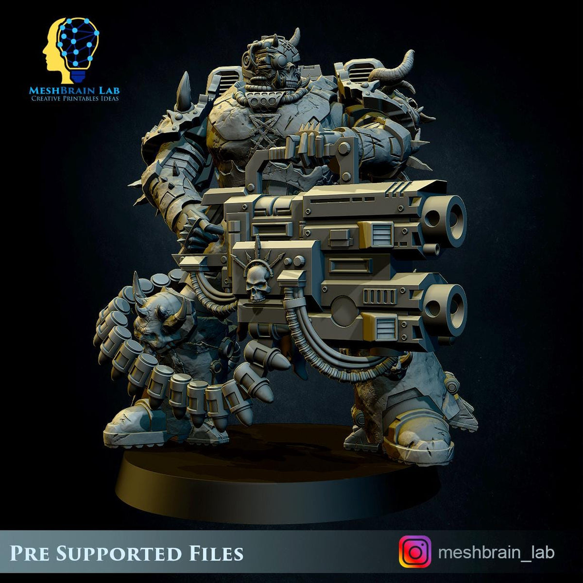 3d Printed Doom Marine Squad, by Meshbrain Labs