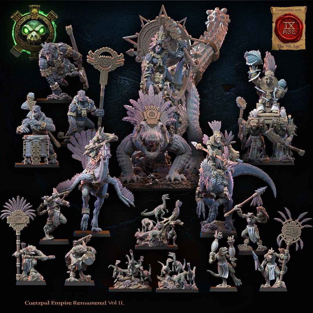 3d Printed Dragon Elder Command Group by Lost Kingdom Miniatures
