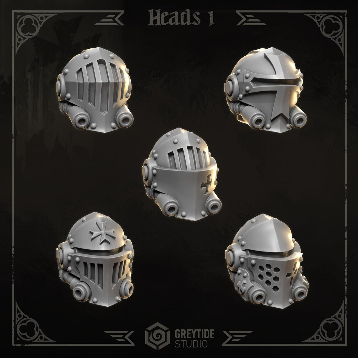 3d Printed Eternal Crusader Heads Upgrade Kit by Greytide Studio