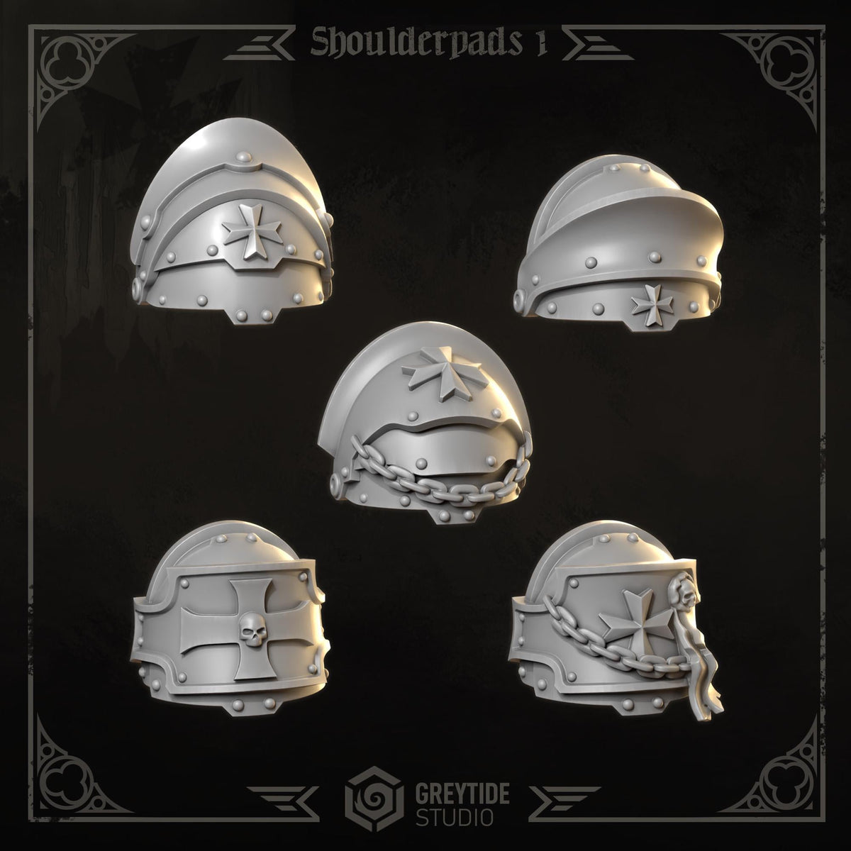 3d Printed Eternal Crusader Shoulderpads x10 #1 by Greytide Studio