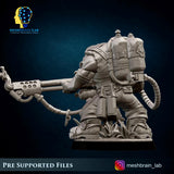 3d Printed Ork Commando with Flamethrower by Meshbrain Labs