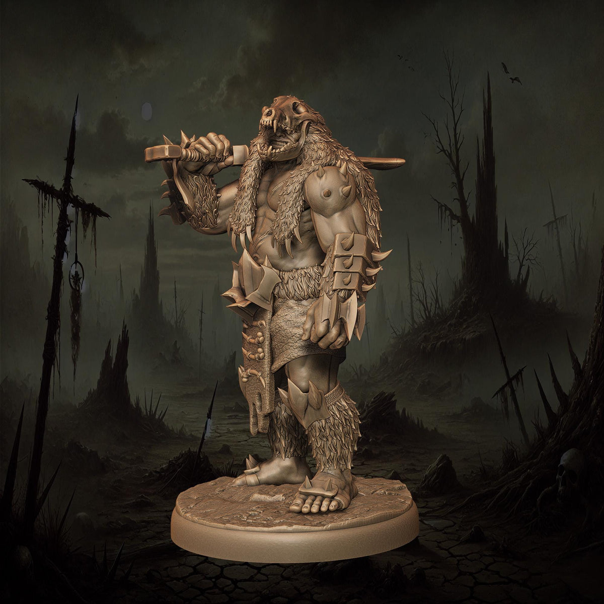 3D printed Orc Houndmasters by Monolith Arts