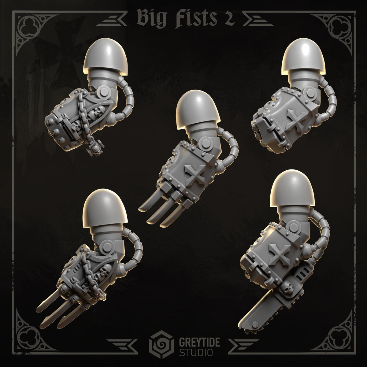 3d Printed Eternal Crusader Big Fists #2 x10 Upgrade Kit by Greytide Studio