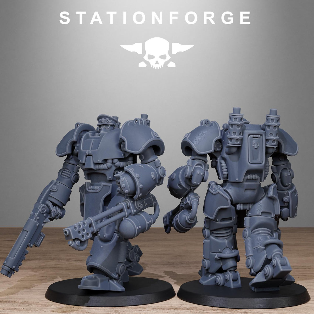 3D Printed GrimGuard Power Armor x5 by StationForge Miniatures