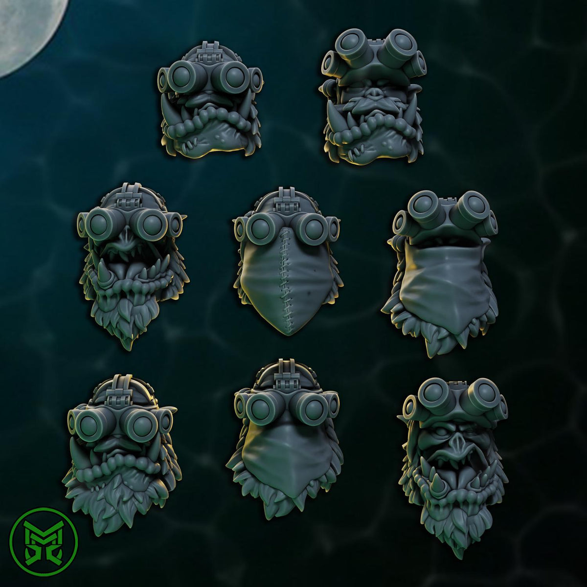 3d Printed Sneaky Pirate Orc Pistoleers x6 by Mekka Miniatures