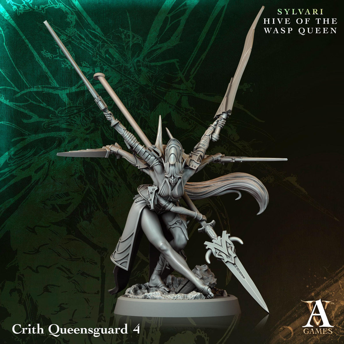 3D Printed Crith Queensguard by Archvillain Games