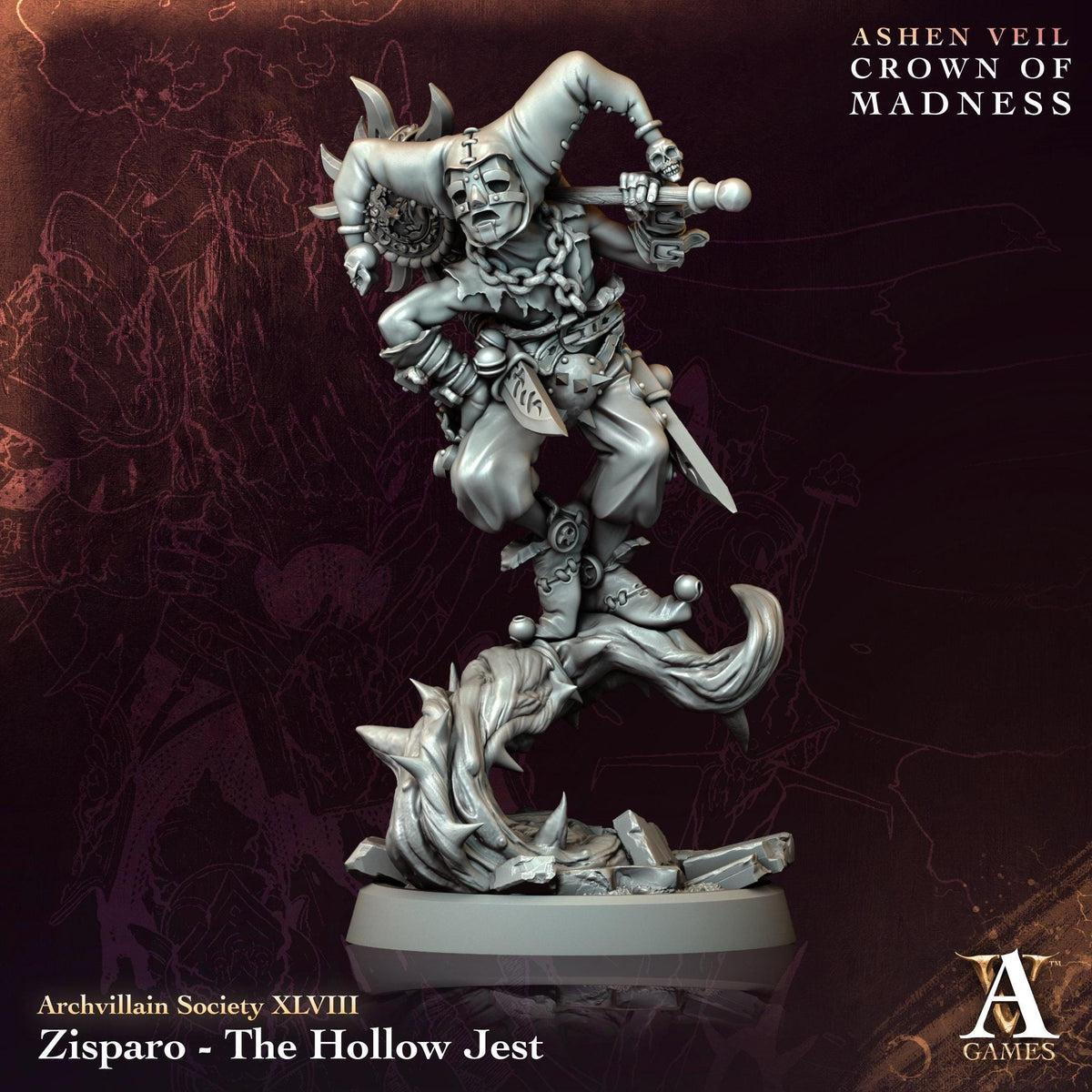 3D Printed Zisparo - The Hollow Jest by Archvillain Games