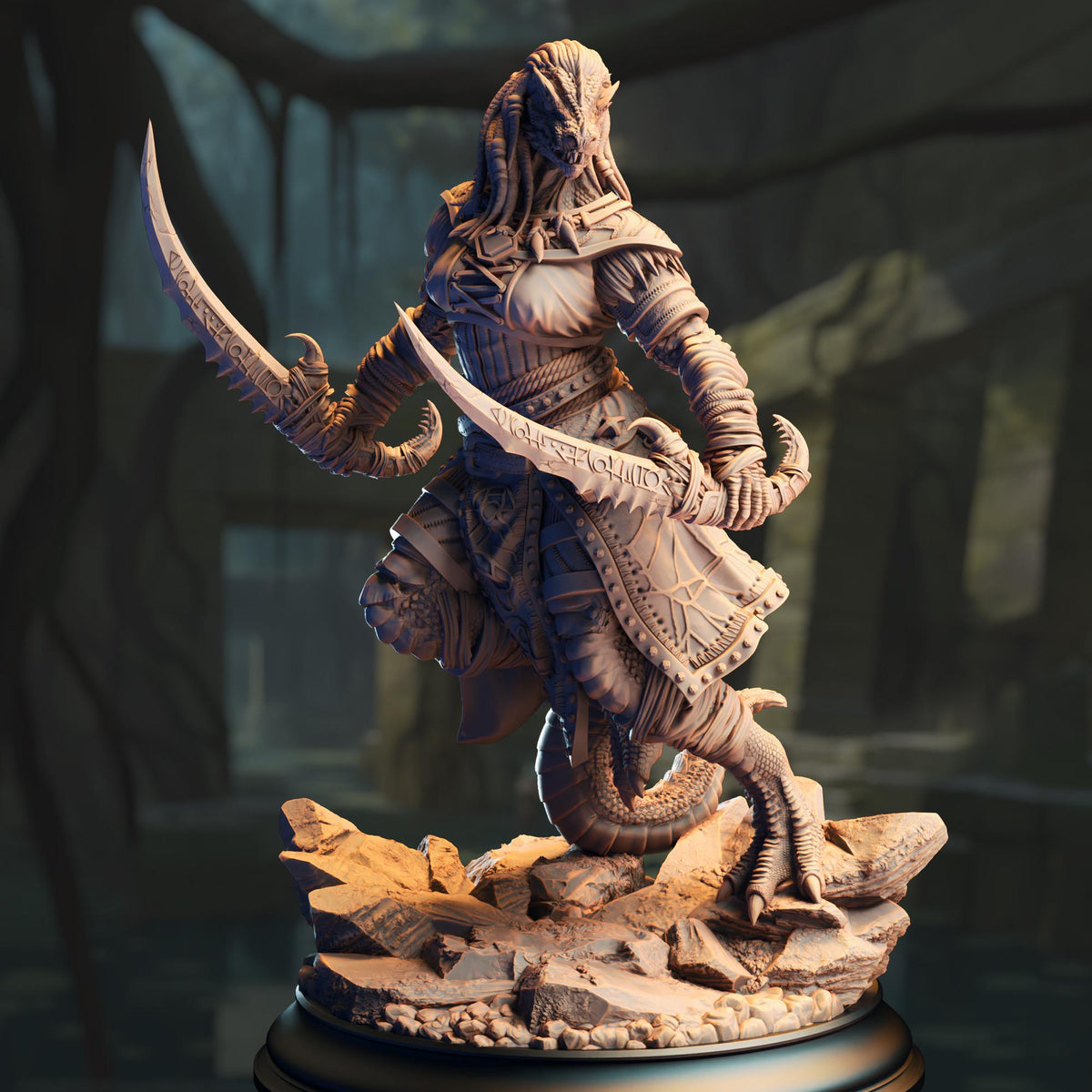 3D Printed Black Dragonborn Rogue by DM Stash