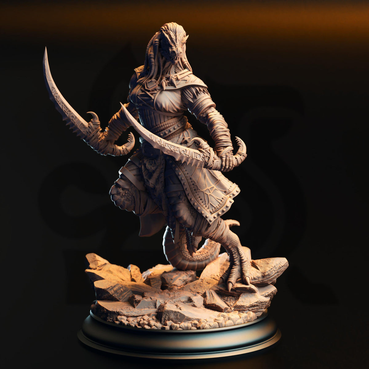 3D Printed Black Dragonborn Rogue by DM Stash