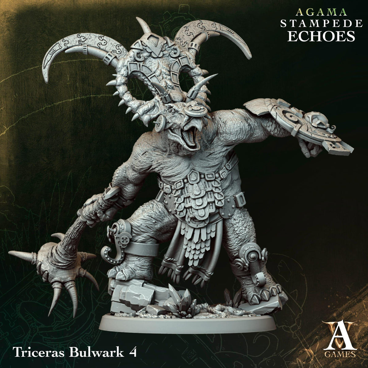 3D Printed Triceras Bulwark by Archvillain Games