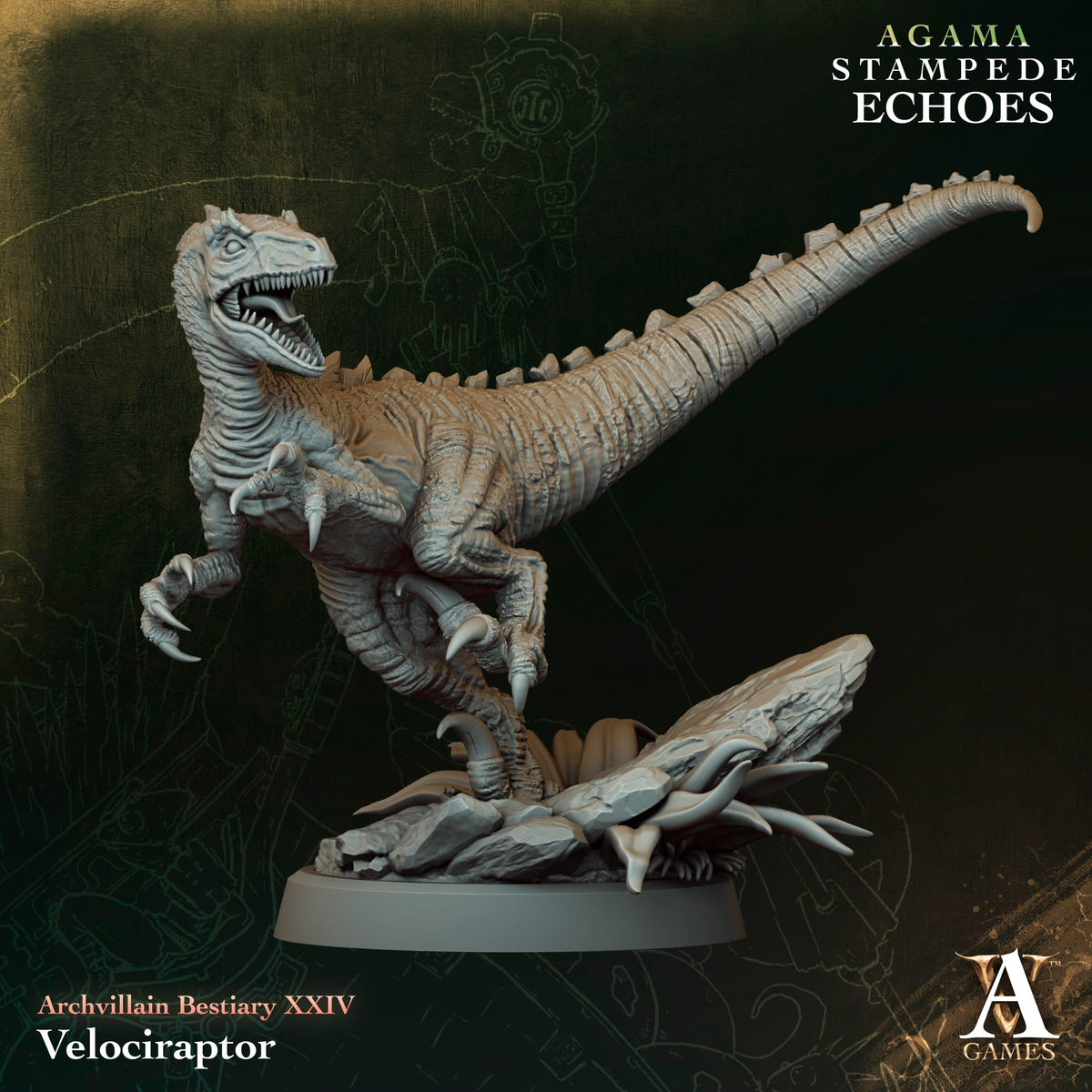 3D Printed Velociraptor by Archvillain Games