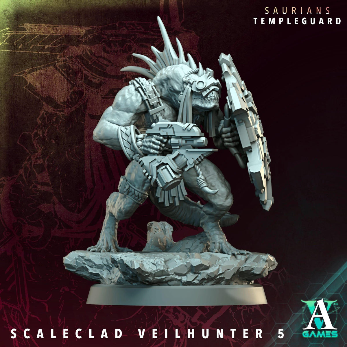 3D Printed Scaleclad Veilhunters by Archvillain Games