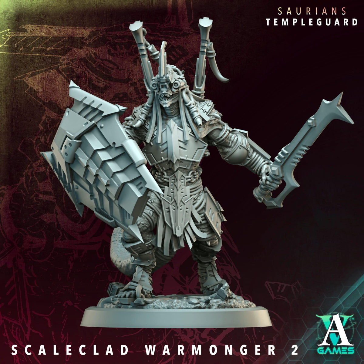 3D Printed Scaleclad Warmongers by Archvillain Games